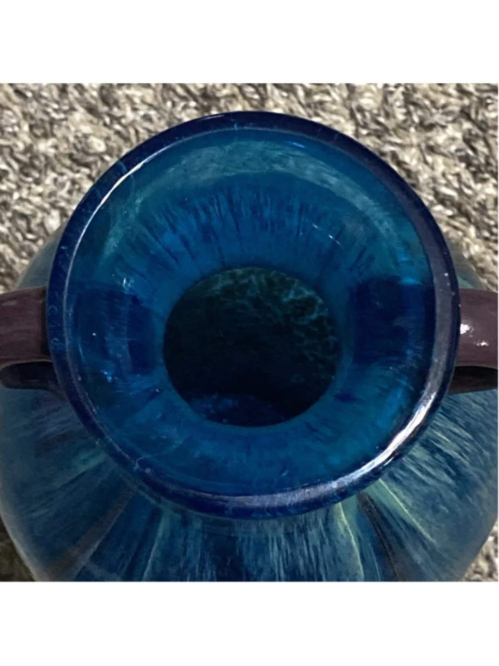 Dale Tiffany Favrile Art Glass Milano Amphora Blue 10